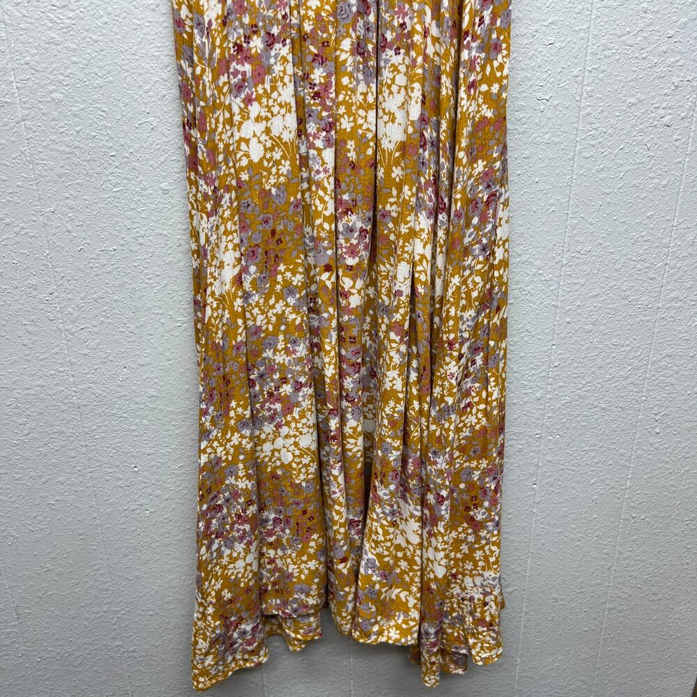 Milibon Floral Midi Smocked Dress Womens Medium Beachy Boho Coastal Cruise Party - Picture 12 of 16
